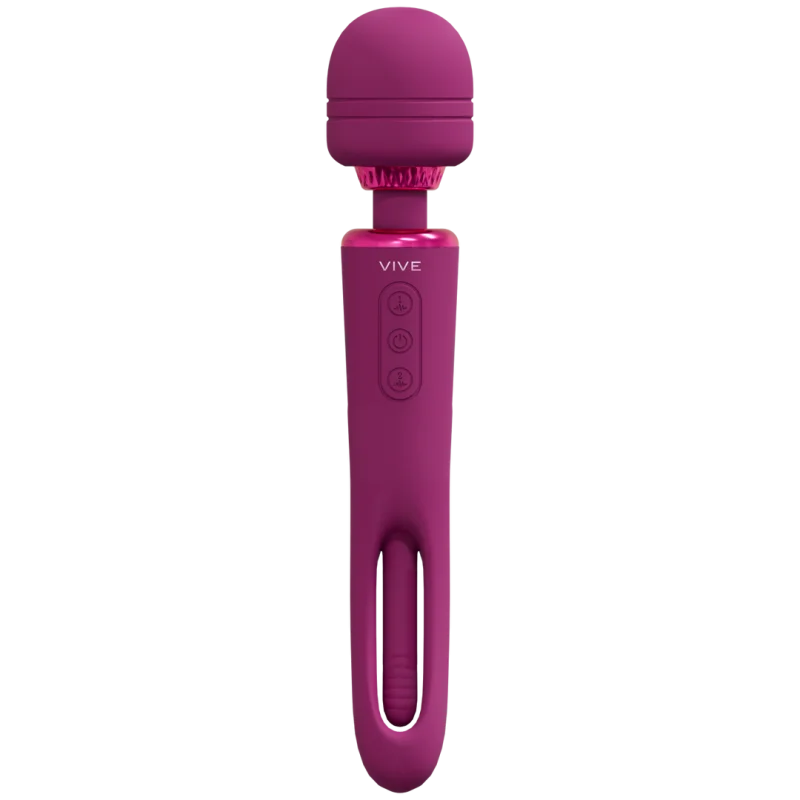 Kiku - Rechargeable Double-ended Wand Vibrator With Moving G-spot Stimulator - Pink product.details.thumbnail 4