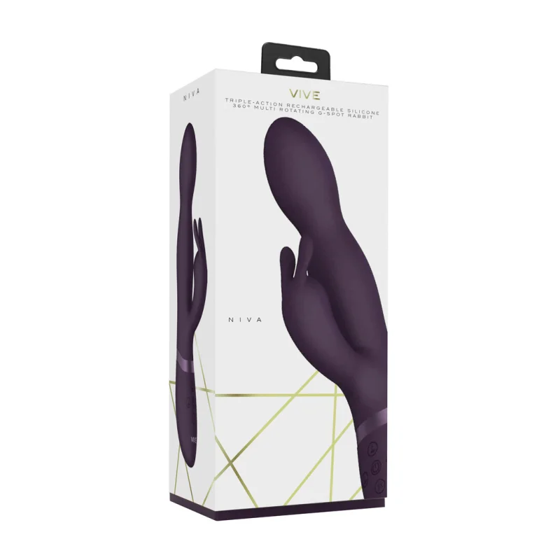 Niva - Rechargeable Rotating G-spot Rabbit Vibrator - Purple