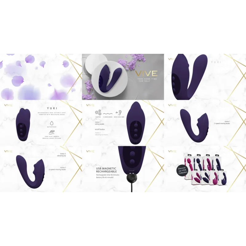 Yuki - Rechargeable G-spot Vibrator With Moving Massage Beads - Purple product.details.thumbnail 4