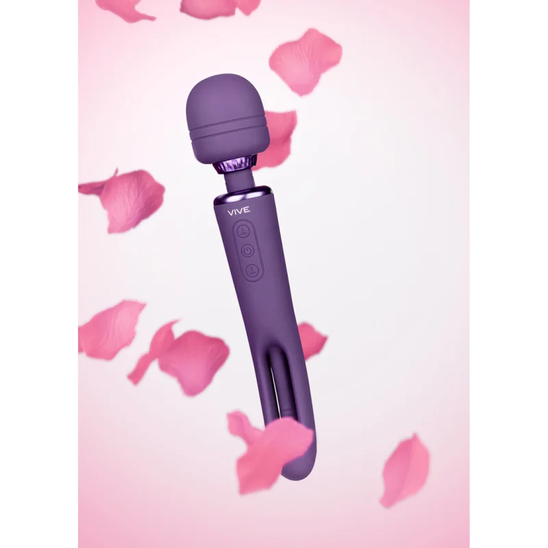 Kiku - Rechargeable Double-ended Wand Vibrator With Flapping G-spot Stimulator - Purple product.details.thumbnail 3