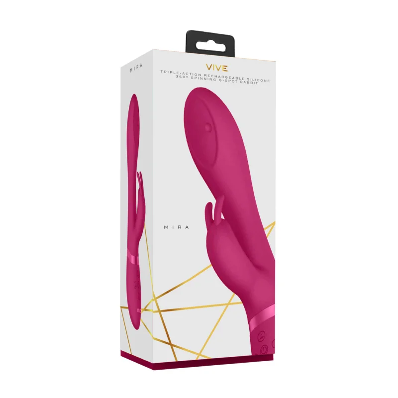 Mira - Rechargeable G-spot Rabbit Vibrator With Spinning Beads - Pink
