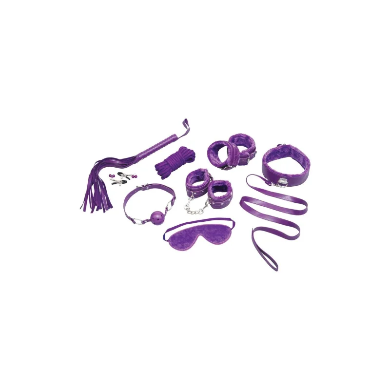 Fuzzy Collection - Σετ Bdsm 12 Τεμ. με Χειροπέδες, Κολάρο-Λουρί, Φίμωτρο και Αξεσουάρ