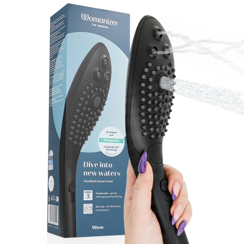 Wave - Clitoral Stimulating Shower Head - Black