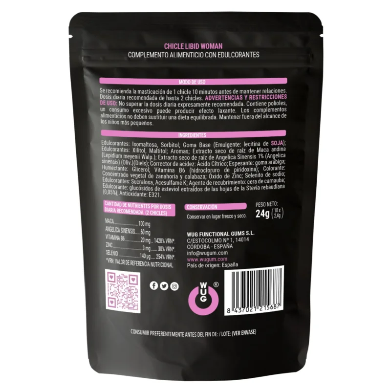 Sex Sense Libid Women Enhancer - Τσίχλα με Angelica Sinensis, Zinc & B6 - 10 τεμάχια