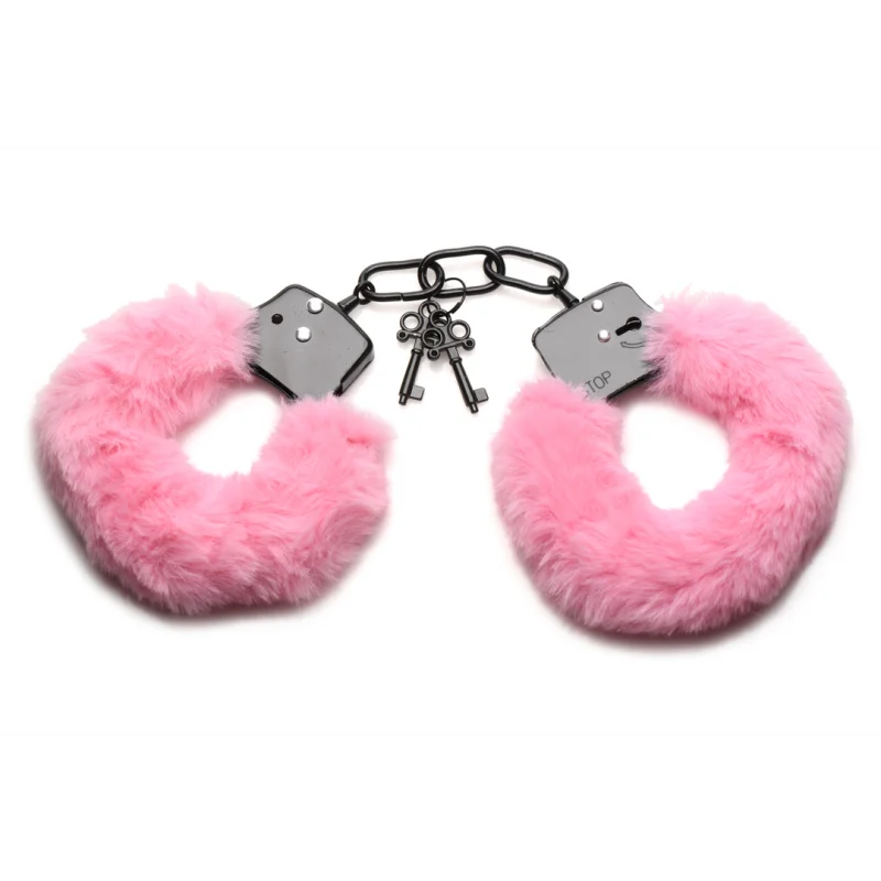 Soft Faux Fur Handcuffs - Pink product.details.thumbnail 3