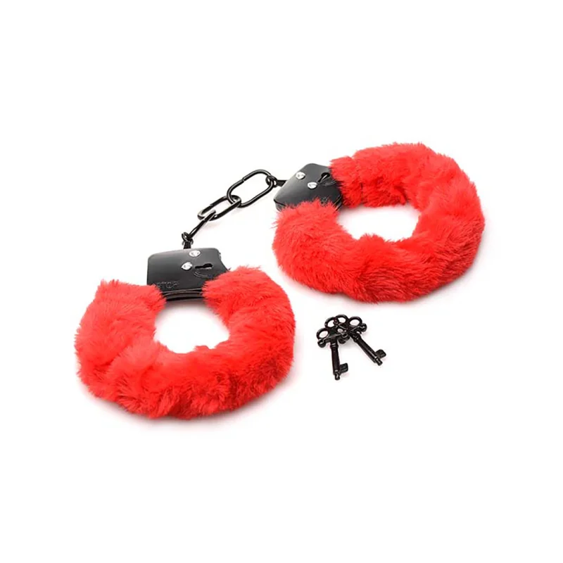 Soft Faux Fur Handcuffs - Red product.details.thumbnail 4