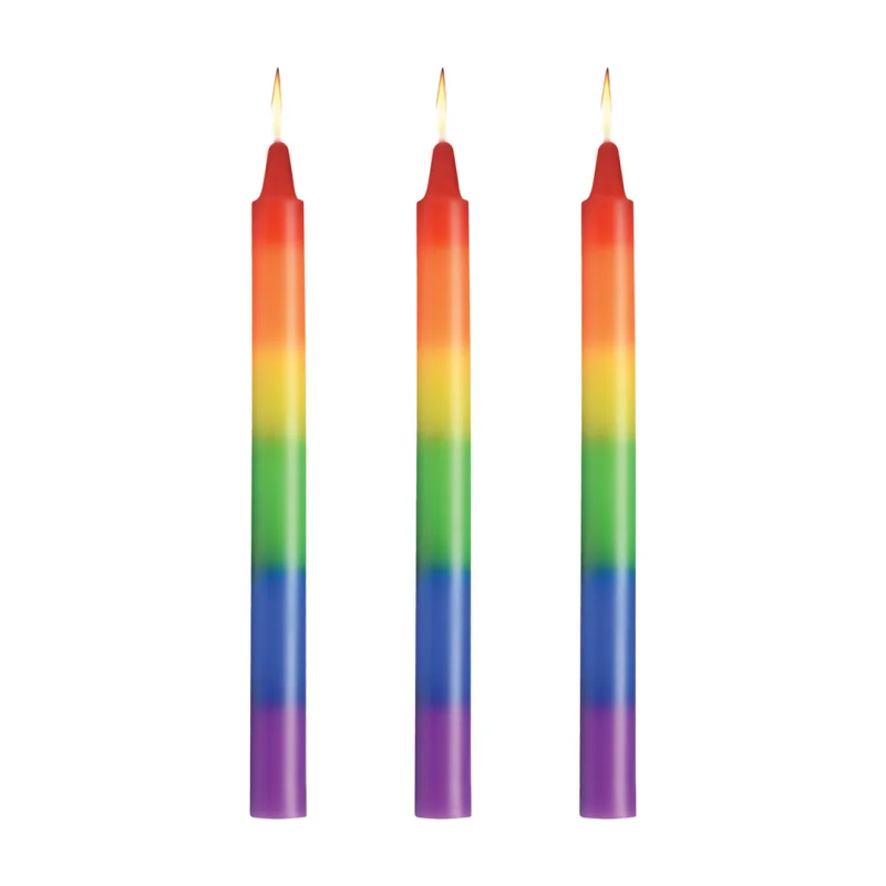 Pride Rainbow Drip Candles - Σετ Κεριά Wax Play για Drip - 3 τεμ