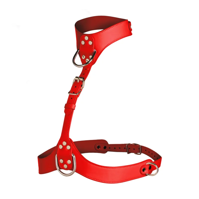 Vixen - Red Female Chest Harness - Γυναικείο Harness Στήθους από Δερματίνη