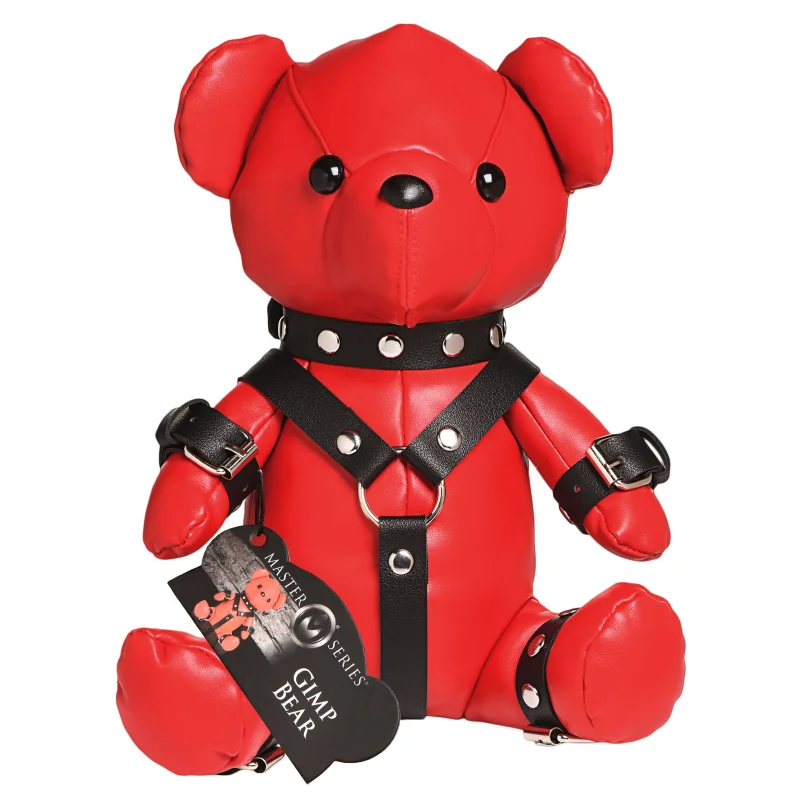 Gimp Bear - Διακοσμητικό Αρκουδάκι Fetish από Δερματίνη - Κόκκινο