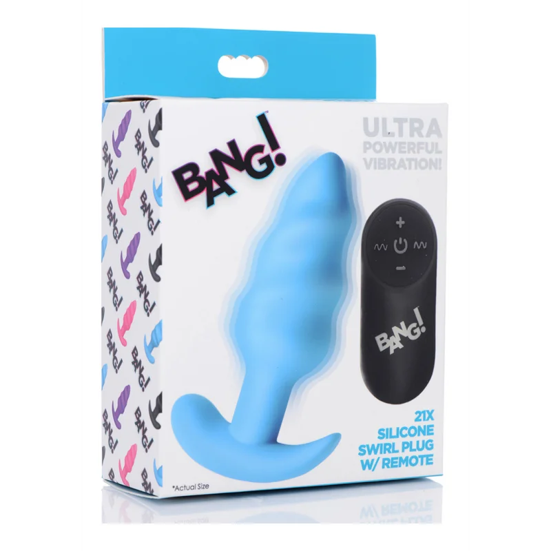 Smooth - Silicone Vibrating Butt Plug - Blue