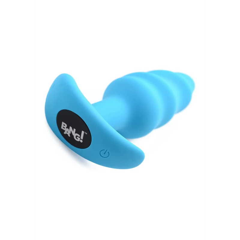 Smooth - Silicone Vibrating Butt Plug - Blue
