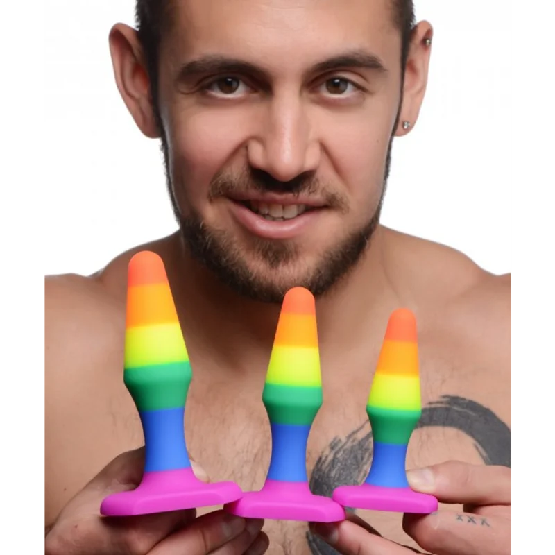 Rainbow - Σετ Πρωκτικές Σφήνες Σιλικόνης - 3 τμχ product.details.thumbnail 1